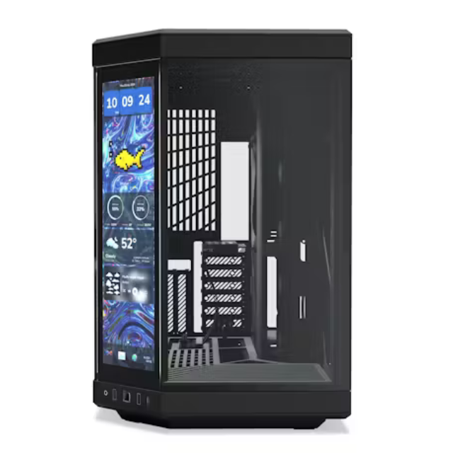 Gabinete HYTE Y70 Touch / Dual Chamber / ATX, Mid Tower / Visualización Táctil LCD 4K Integrada / Negro / CS-HYTE-Y70-B-L