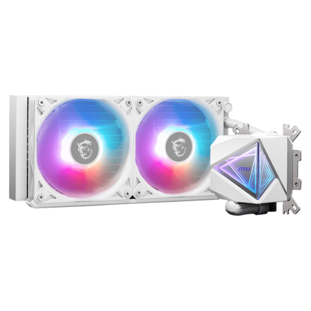 Enfriamiento liquido MSI MAG Coreliquid I240 / 240mm / Blanco / LGA1851 / LGA1700 / AM5 / AM4 / ARGB