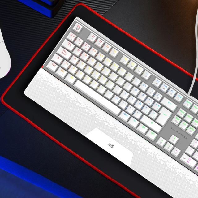 Teclado Gamer Balam Rush Dominate Expert GK979 RGB / Switch MX Red / Alámbrico / Blanco / BR-936798