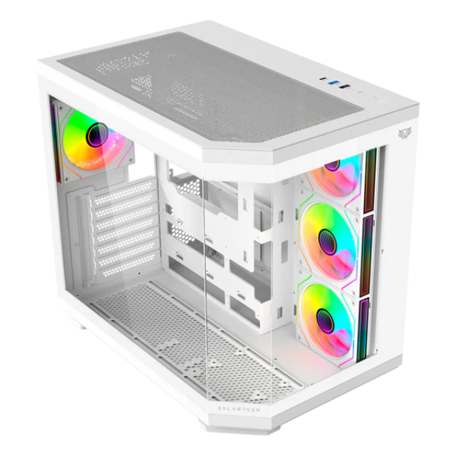 Gabinete Balam Rush Tank Master 9600 TB / Midi-Tower, ATX/Micro-ATX/ITX / Cristal Templado / USB 3.0/2.0 / 4 Ventiladores RGB Instalados / Blanco / BR-938686