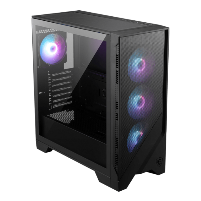 Gabinete MSI MAG FORGE 321R AIRFLOW / RGB / Midi-Tower, ATX/Micro-ATX/ITX / USB 3.2 / 4 Ventiladores ARGB Instalados / Negro / MAG FORGE 321R AIRFLOW
