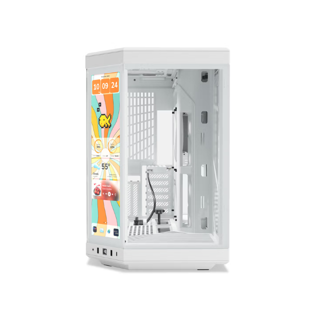 Gabinete HYTE Y70 Touch Infinite / ATX Mid Tower / Doble Cámara / Con Pantalla Táctil LCD de 2.5K integrada / Blanco / CS-HYTE-Y70 TI-WW