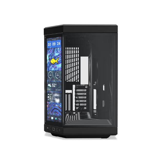 Gabinete HYTE Y70 Touch Infinite / ATX Mid Tower / Doble Cámara / Con Pantalla Táctil LCD de 2.5K integrada / Negro / CS-HYTE-Y70TI-BB