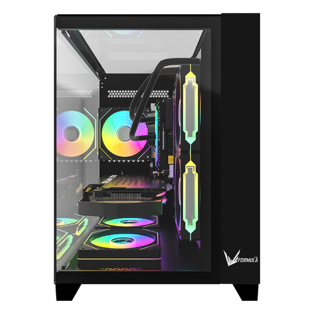 Gabinete Formula Crystal Z9m ,mid Atx, Usb 3.0, Type-c, Black