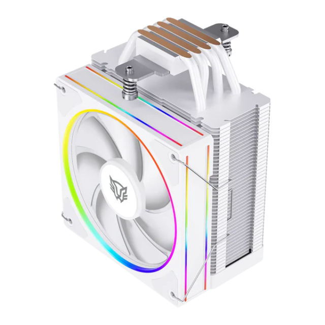 Disipador y Ventilador Balam Rush Heliux Pro HEX55 de 120mm, Compatible con Intel 1200 / 115x / 1700 / 1851 y AMD AM4 / AM5, Color Blanco.