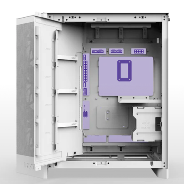 Gabinete NZXT H9 Flow RGB+ (2025) / ATX Mid-Tower / Carcasa de Doble Cámara / Incluye 7 ventiladores RGB / Back Connect Compatible / Blanco / CM-H92FW-P1 RGB