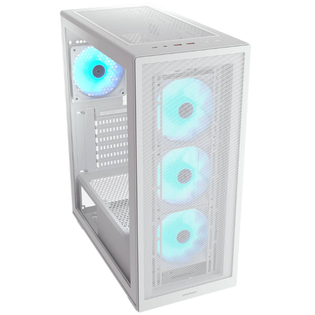 Gabinete Cougar MX220 / RGB / Cristal Templado / Midi-Tower, Mini-ITX/Micro-ATX/ATX / USB 3.0/2.0 / Sin Fuente / 4 Ventiladores ARGB Instalados / Blanco