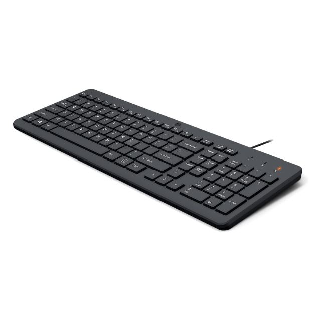 HP Teclado con Cable 150, USB, en Inglés, Windows/Mac OS, Negro