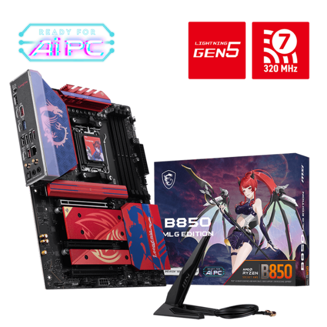 MSI MLG EDITION BUNDLE / GeForce RTX 5070Ti / Tarjeta Madre B850 MLG Edition / Enfriamiento Líquido CORE LIQUID A17 360 ARGB / Fuente de Poder A850GLS 850W / Gabinete PANO 130R / BUNDLE MSI MLG EDITION
