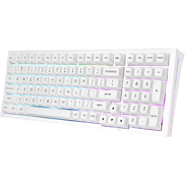 Teclado Mecánico Redragon FLAMBERGE PRO/ Blanco/ 96%/ Inalámbrico/ k23W