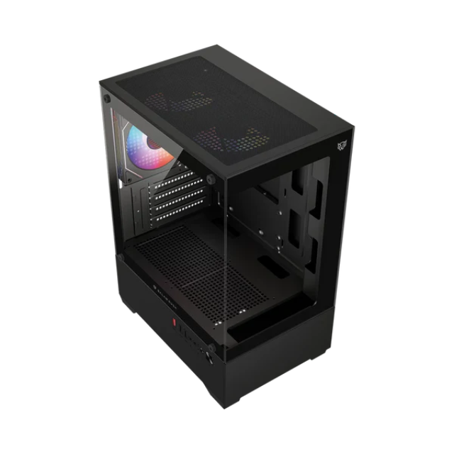 Gabinete Balam Rush NITROX GLOW CRYSTAL 4700C, Mini-Tower, Micro-ATX/Mini-ITX, USB 2.0/3.0, sin Fuente, 3 Ventiladores Instalados, Negro
