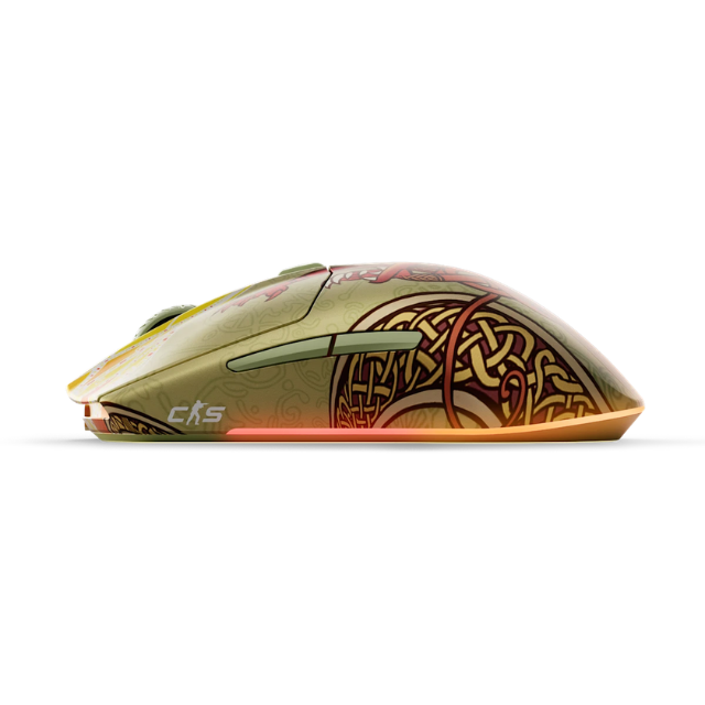 SteelSeries - Mouse inalámbrico para Juegos CS2 Dragon Lore Edition — Counter-Strike — 2.4GHz y Bluetooth — Sensor óptico de Aire TrueMove de 18K dpi — Batería de hasta 200 HR 