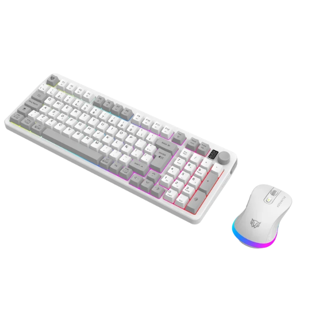 Combo Teclado + Mouse Inalámbrico | Squad Conquest Pro KG525 | Blanco