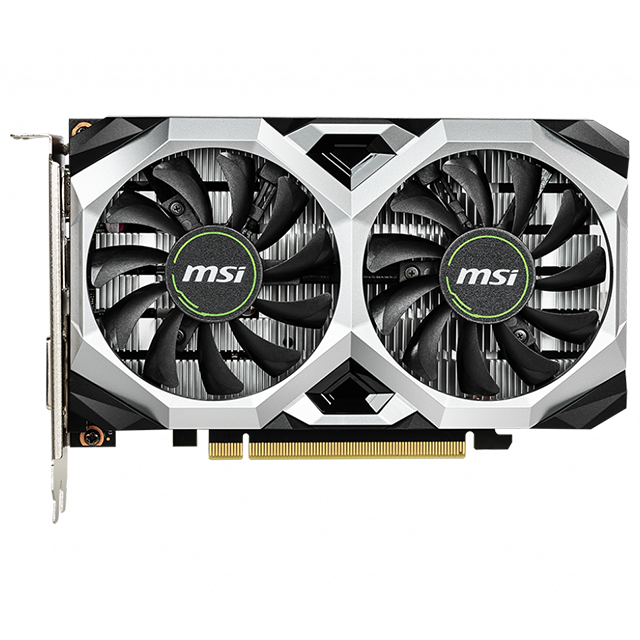 Tarjeta de video NVIDIA GeForce GTX 1650 4GB GDDR6 / MSI VENTUS D6 XS OC / HDMI, DP, DVI / DUAL FAN