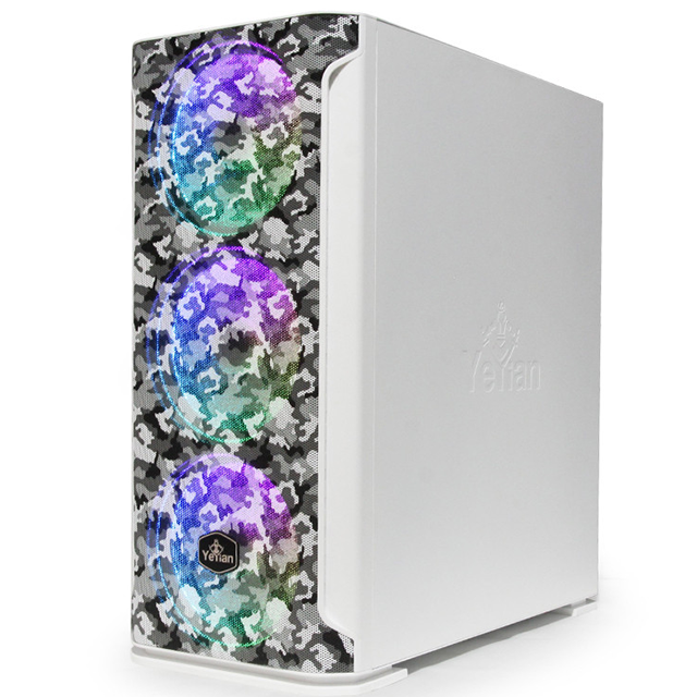 Gabinete Yeyian Hollow 2500 White/ ATX / Cristal Templado / Sin Fuente - Incluye 3 Ventiladores RGB 120mm Frontal / YGH-49704