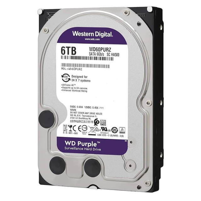 Disco Duro Interno WD Purple 6TB 3.5" SATA 3 / WD60PURZ