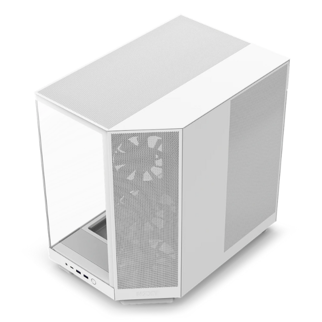 Gabinete NZXT H6 FLOW WHITE / Cristal Templado / Mini-ITX / Micro-ATX / ATX / USB 3.2 / USB 3.2 Gen.2 Tipo C / Sin Fuente / Blanco / 3 Ventiladores sin RGB / CC-H61FW-01