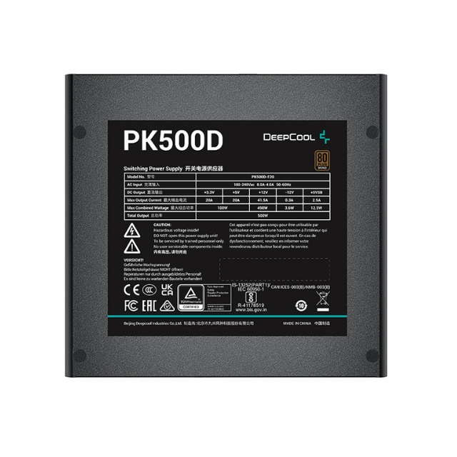 Fuente de Poder DeepCool PK500D / 500W / 80 Plus Bronze / Negro / R-PK500D-FA0B-US