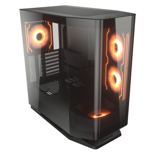 Gabinete Cougar FV270 / MidTower E-ATX / Ventiladores ARGB PWM Integrados / Prisma de Luz / Protector de Filtro / Soporte Sin Herramientas / Negro / 3858M60.0001