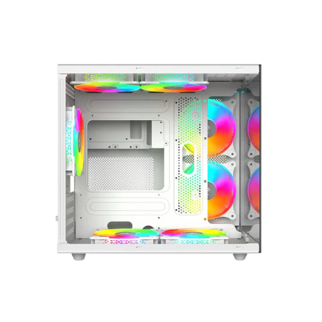 Gabinete Balam Rush Tank Pro Evo GM955 / Mini Tower/Micro ATX/ITX / 3 Ventiladores / Cristal Templado / White / BR-937337