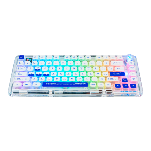 Teclado Game Factor KBG800 / Bluetooth / Gasket / Conexión USB/ Pantalla Led 0.85" / 75% / Blanco / KBG800