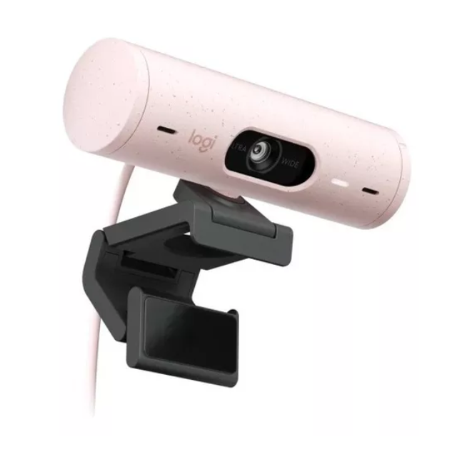 Webcam Logitech Brio 500 con Micrófono / 4MP / 1920 x 1080 Píxeles / USB-C / Rosa / 960-001418