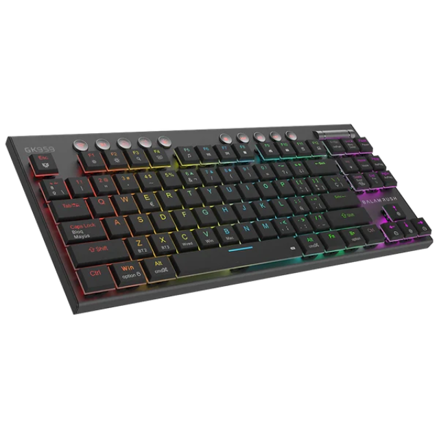 Teclado Gamer Inalámbrico DOMINATE EXPERT GK959 Balam Rush Legend Series /Conecta Multidispositivo / Color NEGRO / BR-940405 / Switch Brown