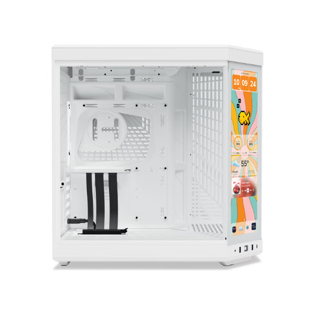 Gabinete HYTE Y70 Touch Infinite / ATX Mid Tower / Doble Cámara / Con Pantalla Táctil LCD de 2.5K integrada / Blanco / CS-HYTE-Y70 TI-WW