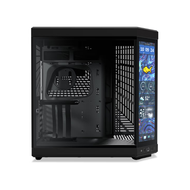 Gabinete HYTE Y70 Touch Infinite / ATX Mid Tower / Doble Cámara / Con Pantalla Táctil LCD de 2.5K integrada / Negro / CS-HYTE-Y70TI-BB