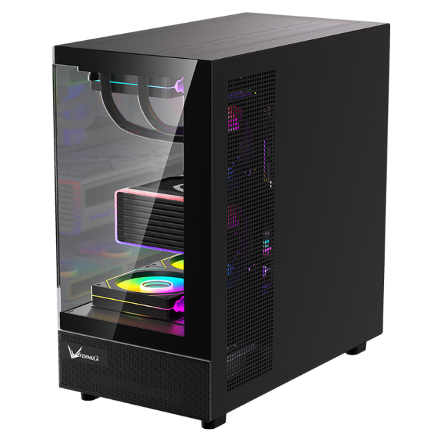 Gabinete Mid Tower Formula V Crystal Z8 Cosmic Negro 6 Fan