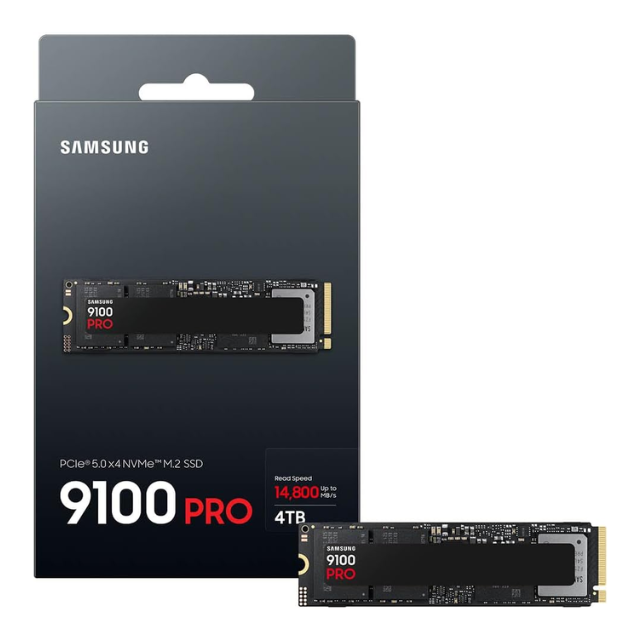 SSD Samsung 9100 PRO NVMe, 1 TB, M.2, 13400 MB/s Escritura, 14800 MB/s Lectura, PCI Express 5.0
