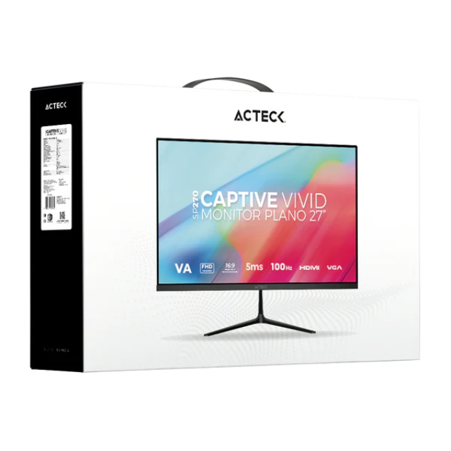 Monitor Acteck Captive Vivid SP270 Elite LED 27", 1920x1080 Full HD, 75Hz, HDMI, Negro