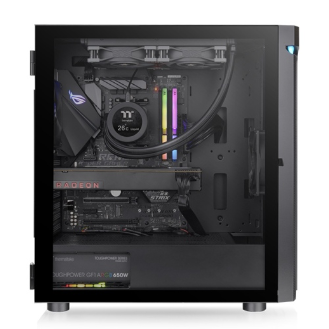 Gabinete Thermaltake H590 TG ARGB / Cristal / Midi-Tower, ATX/Micro-ATX/Mini-ITX / USB 3.0 / 2 Ventiladores Instalados / NEGRO/ CA-1X4-00M1WN-00