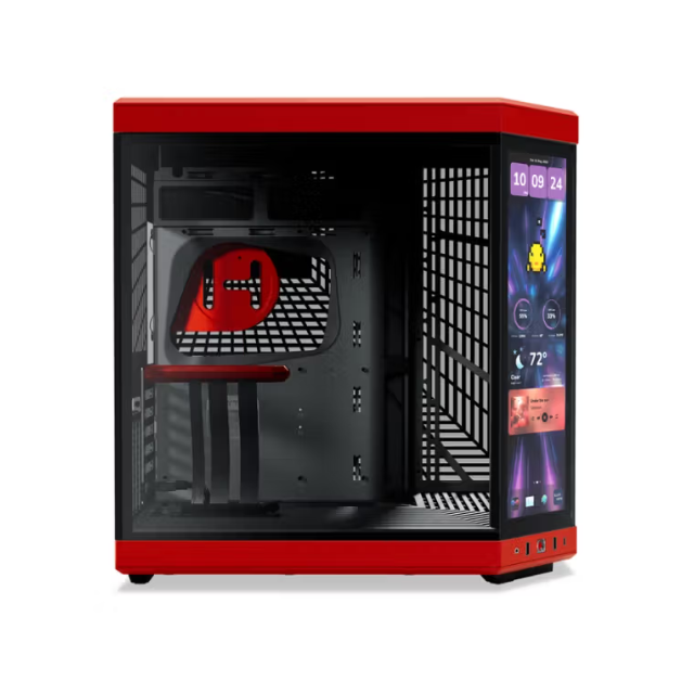 Gabinete HYTE Y70 Touch Infinite / ATX Mid Tower / Doble Cámara / Con Pantalla Táctil LCD de 2.5K integrada / BLACK CHERRY