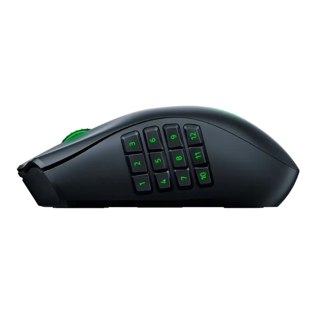 Razer Naga V2 Pro - Mouse Gamer Inalámbrico MMO | 19+1 botones programables con 3 placas laterales intercambiables, rueda HyperScroll Pro, sensor óptico Focus Pro 30K