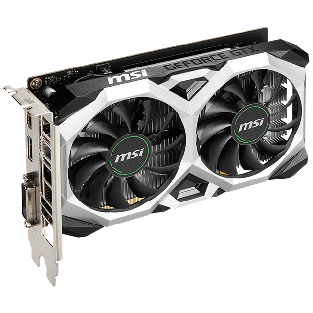 Tarjeta de video NVIDIA GeForce GTX 1650 4GB GDDR6 / MSI VENTUS D6 XS OC / HDMI, DP, DVI / DUAL FAN