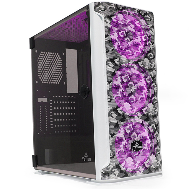 Gabinete Yeyian Hollow 2500 White/ ATX / Cristal Templado / Sin Fuente - Incluye 3 Ventiladores RGB 120mm Frontal / YGH-49704