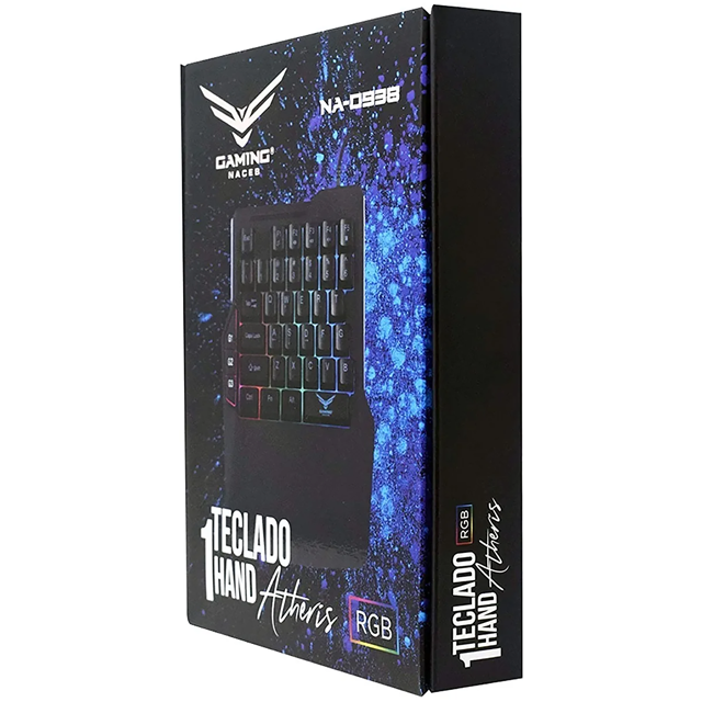 Teclado Gamer Atheris One Hand RGB / Macros configurables / USB - NA-0938