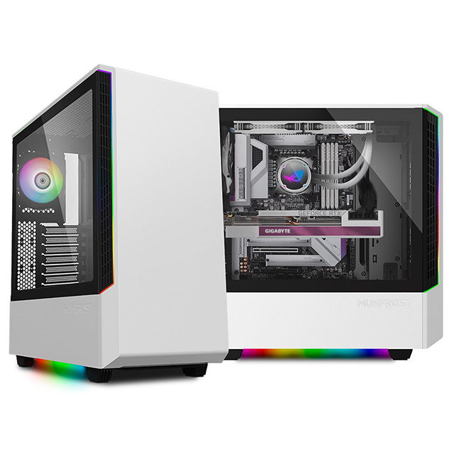 Gabinete Munfrost PANDA RGB White / Cristal templado / ARGB Sync / Control de ventiladores / ATX - Micro ATX - Mini ITX / 1 Ventilador ARGB incluido