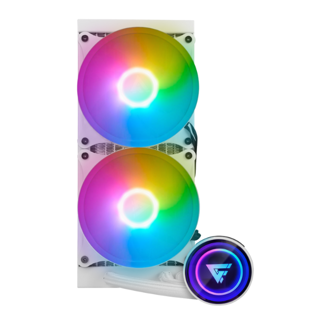 Enfriamiento Líquido Game Factor LQG601 240mm / RGB / Tdp 250w / 2X Fan 120mm 70 Cfm / Blanco / LQG601-WH