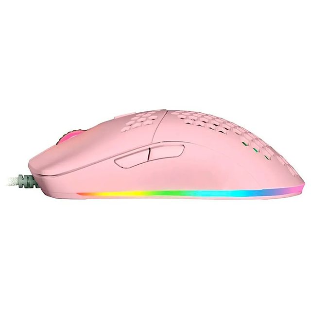 Mouse Gamer Alambrico Game Factor Laser MOG601 16000DPI / Rosa / PIXART 3389 / Iluminación RGB / 7 Botones / MOG601-PK/ gamerdays