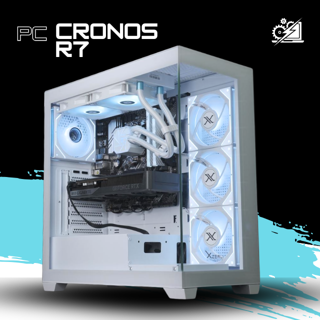 PC CRONOS R7 / AMD RYZEN 7 5700X / RTX 5060 / 32GB RAM / 1TB SSD NVME / ENFRIAMIENTO LIQ 240MM / FUENTE 700W 80+ BRONZE / W11 PRO / PROMOCION
