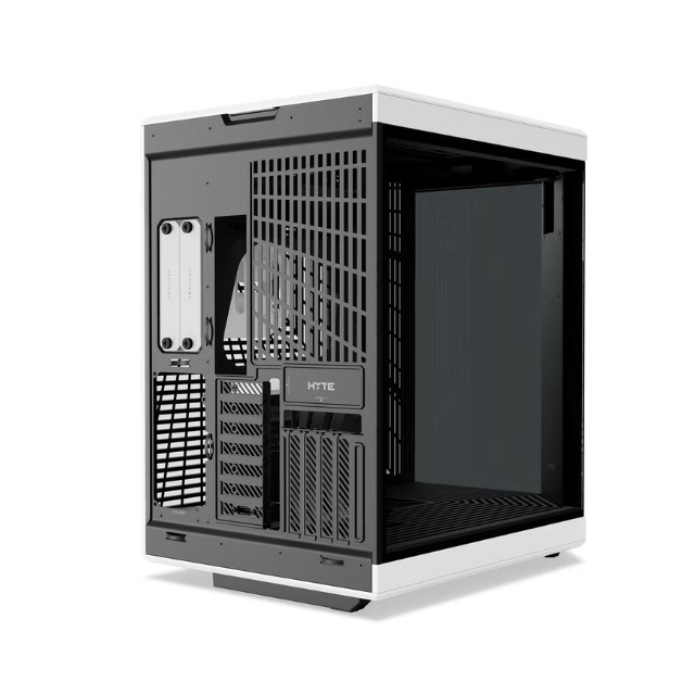 Gabinete HYTE Y70 Touch Infinite / ATX Mid Tower / Doble Cámara / Con Pantalla Táctil LCD de 2.5K integrada / Blanco/Negro / CS-HYTE-Y70TI-WB