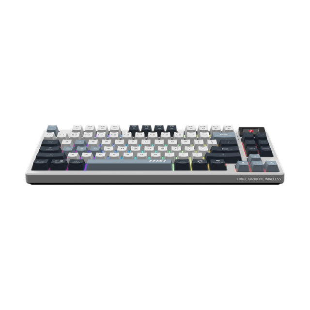 Teclado Gamer MSI Forge GK600 TKL Wireless Sky / Inalámbrico / Switch Mechanical Linear / Dye-Sublimated PBT Keycaps / RGB LED / USB 2.0 / Bluetooth 2.4 GHz / Sky