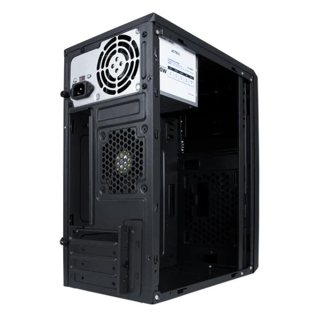 Gabinete Acteck Kioto GC240 / Mini-Tower / Micro-ATX/Mini-ITX, USB 2.0/3.0 / Fuente de 500W / 1 Ventilador Instalado / Negro