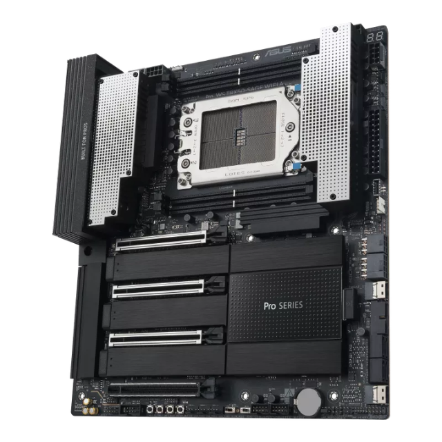 ASUS Pro WS TRX50-SAGE WiFi A AMD TRX50 TR5 CEB Estación de Trabajo Placa Base, CPU y overclocking de Memoria, diseño Robusto de 20 etapas de energía, PCIe 5.0 x 16, M.2, USB4, 10 GB y 2.5 GB LAN
