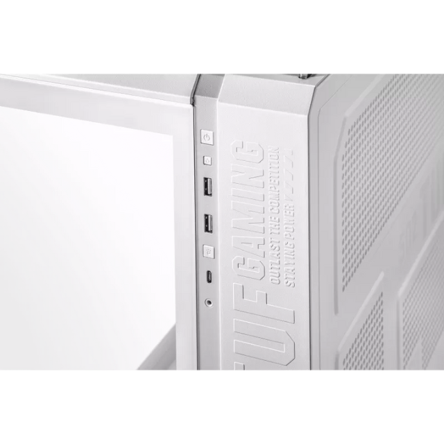 Gabinete Asus GT502 TUF Gaming White / ATX, Micro-ATX, Mini-ITX / Dual Chamber Chassis / Panel Frontal con Usb Type-C / Diseño Full Modular / Vista Panorámica / GT502/WHT/TG