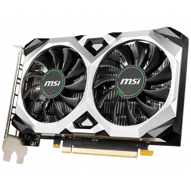 Tarjeta de video NVIDIA GeForce GTX 1650 4GB GDDR6 / MSI VENTUS D6 XS OC / HDMI, DP, DVI / DUAL FAN