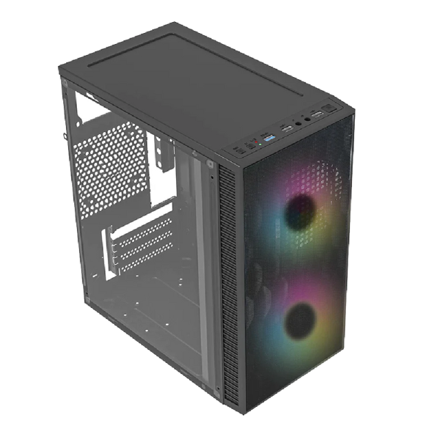 Gabinete Mini Torre Fuji GC470 Advanced series / Acteck / Fuente incluida 500W / Incluye 2 ventiladores FRGB / Micro ATX / Mini ITX / AC-935838