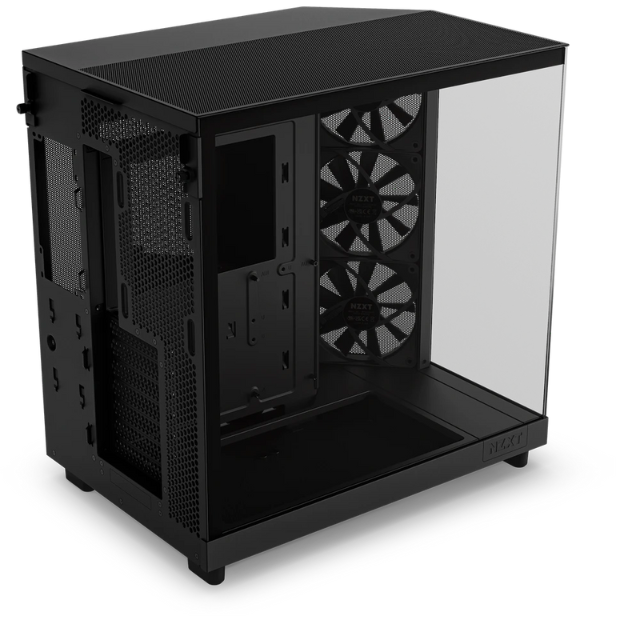 Gabinete NZXT H6 FLOW BLACK / Cristal Templado / Mini-ITX / Micro-ATX / ATX / USB 3.2 / USB 3.2 Gen.2 Tipo C / Sin Fuente / Negro / 3 Ventiladores sin RGB / CC-H61FB-01